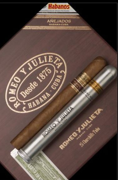 Romeo Y Julieta - Churchill Anejados (TUBOS) | Box of 25 ( Dress Box)